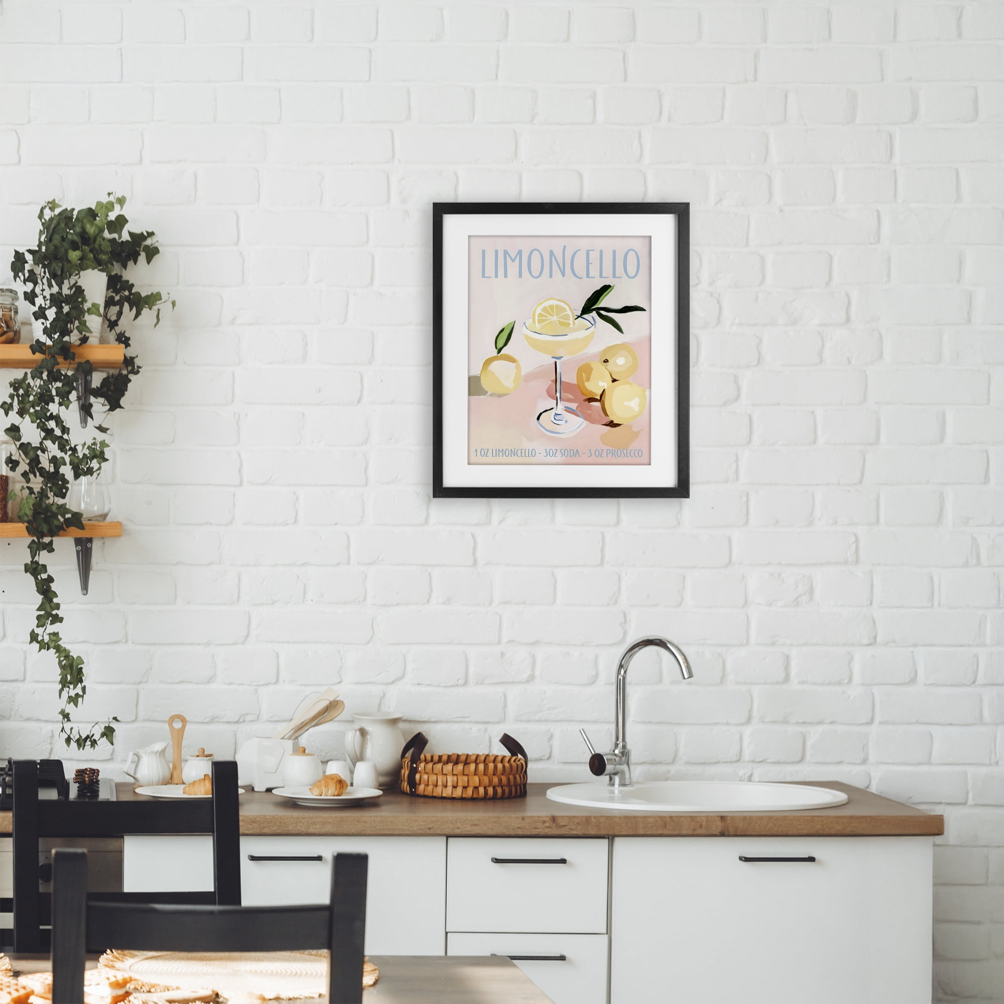 Stupell Industries Limoncello Summer Cocktail Black Framed Print Under Glass, design by Sisi and Seb