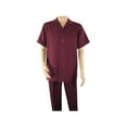 thumbnail image 7 of Men 2pc Walking Leisure Suit Short Sleeves By DREAMS 255-06 Solid Burgundy, 7 of 7