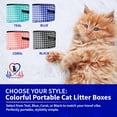 thumbnail image 7 of Pet Fit For Life - Vibrant Collapsible Travel Cat Litter Box - Portable, Foldable, Compact Design with Bonus Water Bowl - Ideal for Car & Camping - Reusable, Cats Safe - Teal, (16"x12"x5"), 7 of 7