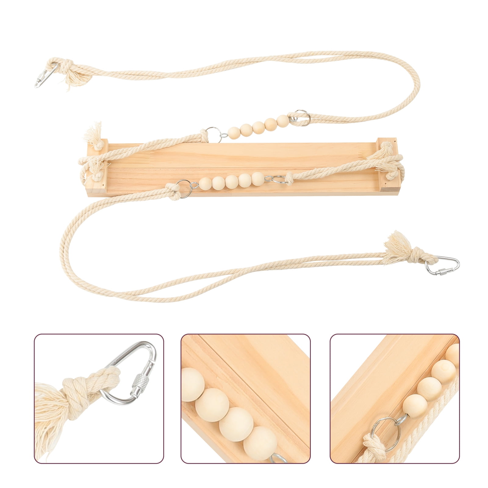 YUNLIGHTS Premium Khaki Pine Bird Swing for Cage with Stable Bite Resistant Standing Board