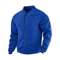 thumbnail image 3 of Men's Sweatshirt Full Zip Up Stand Collar No Hood Casual Jackets with Pockets Long Sleeve Mock Neck Fall Warm Coats, XL, 3 of 10