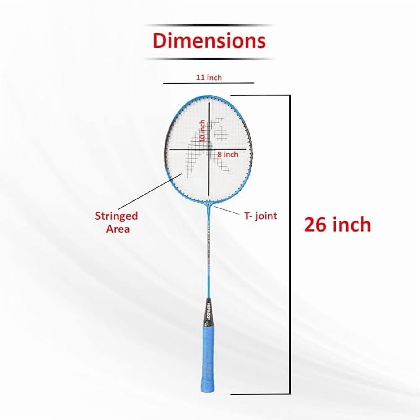 Badminton Racket Set of 2-2 Multi-Coloured Wide Body Aluminium Badminton Rackets