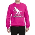 thumbnail image 2 of Wild Bobby, Unstoppable T Rex Funny, Pop Culture, Unisex Crewneck Graphic Sweatshirt, Fuschia, XX-Large, 2 of 4