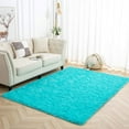 thumbnail image 2 of Homore Modern Shaggy Velvet Carpet for Living Room, 4' x 5.3' , Blue, 2 of 7