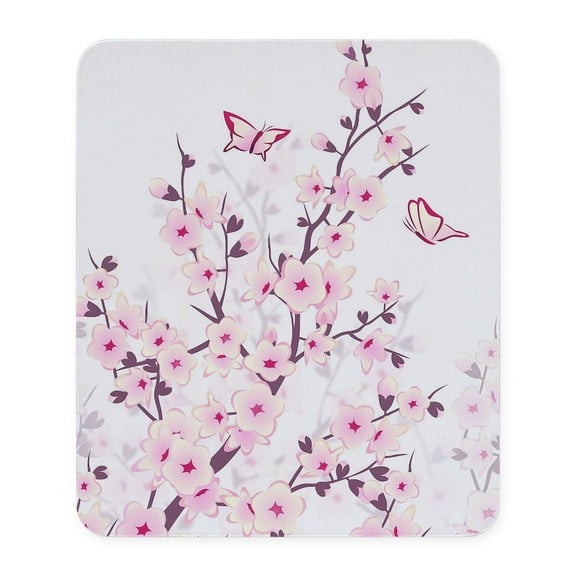 CafePress - Cherry Blossoms And Butterflies Mousepad - Non-slip Rubber Mousepad, Gaming Mouse Pad