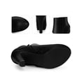 thumbnail image 2 of BLISSFUL STEP Round Toe Platform Chunky Heel Ankle Boots for Women Black 7, 2 of 6