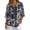 Bamboo Print, variant on Loose Fit Imitation Linen-Like Blouse for Travel Everyday Wear, V Neck Button Down Women's Imitation Linen-Like Blouse, Tie Dye Circle Pattern, Size Medium