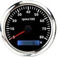 thumbnail image 2 of Cowspeeder Tachometer Tacho Gauge 8000RPM Waterproof Over Speed Buzzer Alarm Odometer Mileage Resetable 85mm 9-32V for Car Motorcycle Boat Truck C80, 2 of 3