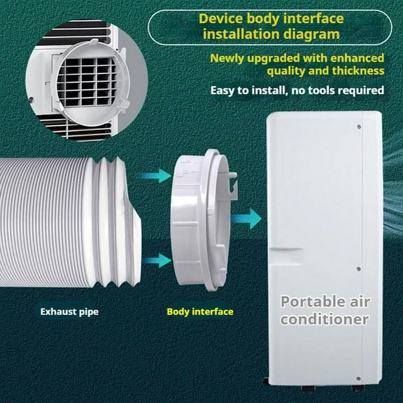 Grey 13cm Portable Air Conditioner Exhaust Hose Adapter Universal Plastic Connector For Air Cooler Round Interface 13X6cm