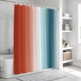thumbnail image 6 of Burnt Orange Teal Ombre Bathroom Shower Curtains with 12 Hooks Polyester Waterproof Shower Curtain for Stalls and Bathtubs Modern Abstract Gradient Decorative Bathroom Privacy Curtain 36x78 Inches, 6 of 9