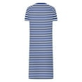 thumbnail image 5 of Dasayo Plus Size Women Nightgown Short Sleeve Long Zipper Blue Nightgown Striped Side Split Sleepwear Womens Pajamas XL, 5 of 7