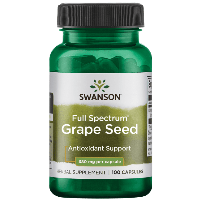 Swanson Grape Seed Capsules, 380 mg, 100 Count