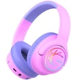 thumbnail image 1 of Auriculares Bluetooth iClever BTH18 para niños con luces LED 43H, color rosa y azul, 1 of 7