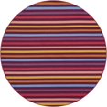 thumbnail image 2 of Unique Loom Outdoor Striped Collection Area Rug - Lines (6' 1" Round Multi/Burgundy), 2 of 9