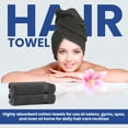 thumbnail image 5 of Linteum Textile 20x40 Inch, 100% Cotton Premium Hair Towels, Luxury Grey (12 Pack), 5 of 7