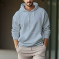 thumbnail image 3 of Men's 330g 100% Cotton Pattern Terry Dropped Shoulder Hoodie-Purple Hand, 3 of 15