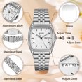 thumbnail image 5 of SKMEI Watch for Women Quartz Rectangular Fashion Watches Waterproof Easy to Read Ladies Wrist Watches Stainless Steel Womens Watch, 5 of 8