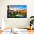 thumbnail image 3 of Elephant Stock Ponte Vecchio Riverscape Wall Art - Horizontal Canvas Wall Art - Lobby Wall Decor - Architecture Canvas - Blue And Green Decor - 12" x 8", 3 of 8
