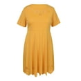 thumbnail image 6 of DYMADE Short Sleeve Midi A-Line Crewneck Cutwork Pullover Women Plus Size Dress, 6 of 7