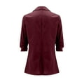 thumbnail image 6 of Linen Blazers for Women 2025 Summer 3/4 Sleeve Lightweight Work Jacket Business Casual Suit Blazer with Pockets Wine XXXXXL, 6 of 7
