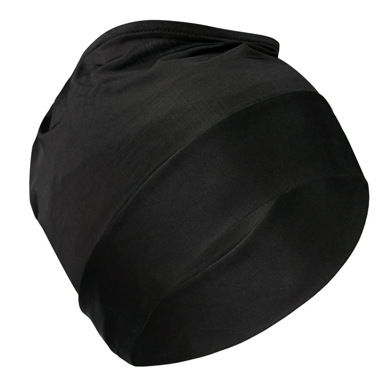 Evolve Satin Pineapple Sleep Cap Black for Protecting Curly Coiled