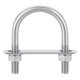 thumbnail image 1 of U-Bolts redondos, 4 juegos de 51mm (2.01") de ancho interior, 85mm de longitud, M10, U Clamp Bolt de acero inoxidable 304 con tuercas y placas, 1 of 5