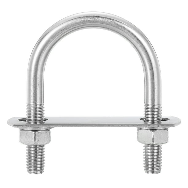 U-Bolts redondos, 4 juegos de 51mm (2.01") de ancho interior, 85mm de longitud, M10, U Clamp Bolt de acero inoxidable 304 con tuercas y placas