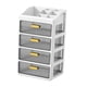 thumbnail image 3 of Organizador de escritorio con compartimentos y cajones. Almacenamiento cosmético moderno, ideal para Blanco de 4 niveles, 3 of 9