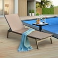 thumbnail image 1 of Patiojoy Chaise Longue de Patio avec Dossier Réglable à 6 Positions et Tissu Respirant Brun, 1 of 8