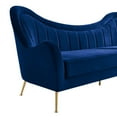 thumbnail image 3 of Sofa Couch, Blue Navy, Velvet, Living Kitchen Cafe Bistro Hospitality Restaurant, Modern Contemporary Boutique HB34261, 3 of 9