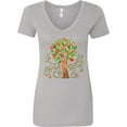 thumbnail image 3 of Inktastic Autumn Apple Tree Women's V-Neck T-Shirt, 3 of 5
