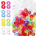 thumbnail image 1 of TAILTOSS 40 Bags S Clips Rubber Band Clips Plastic Colored for Connecting Rubber Bands, 1 of 7