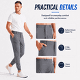thumbnail image 4 of MASKERT Men's Casual Joggers Pants – Lightweight,3 Pockets,Slim Fit,Soft & Stretchy Tapered Business Trousers, 4 of 8
