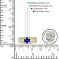 thumbnail image 7 of Round Engagement Ring Blue Sapphire Cubic Zirconia Yellow Tone 925 Sterling Silver, Size 7, 7 of 7