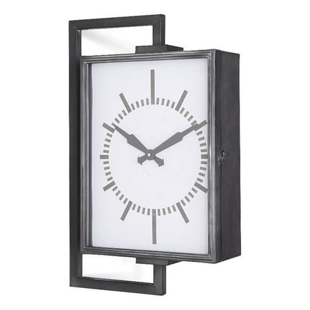 Mercana Hagar Rectangular Large industrial Wall Clock in Black