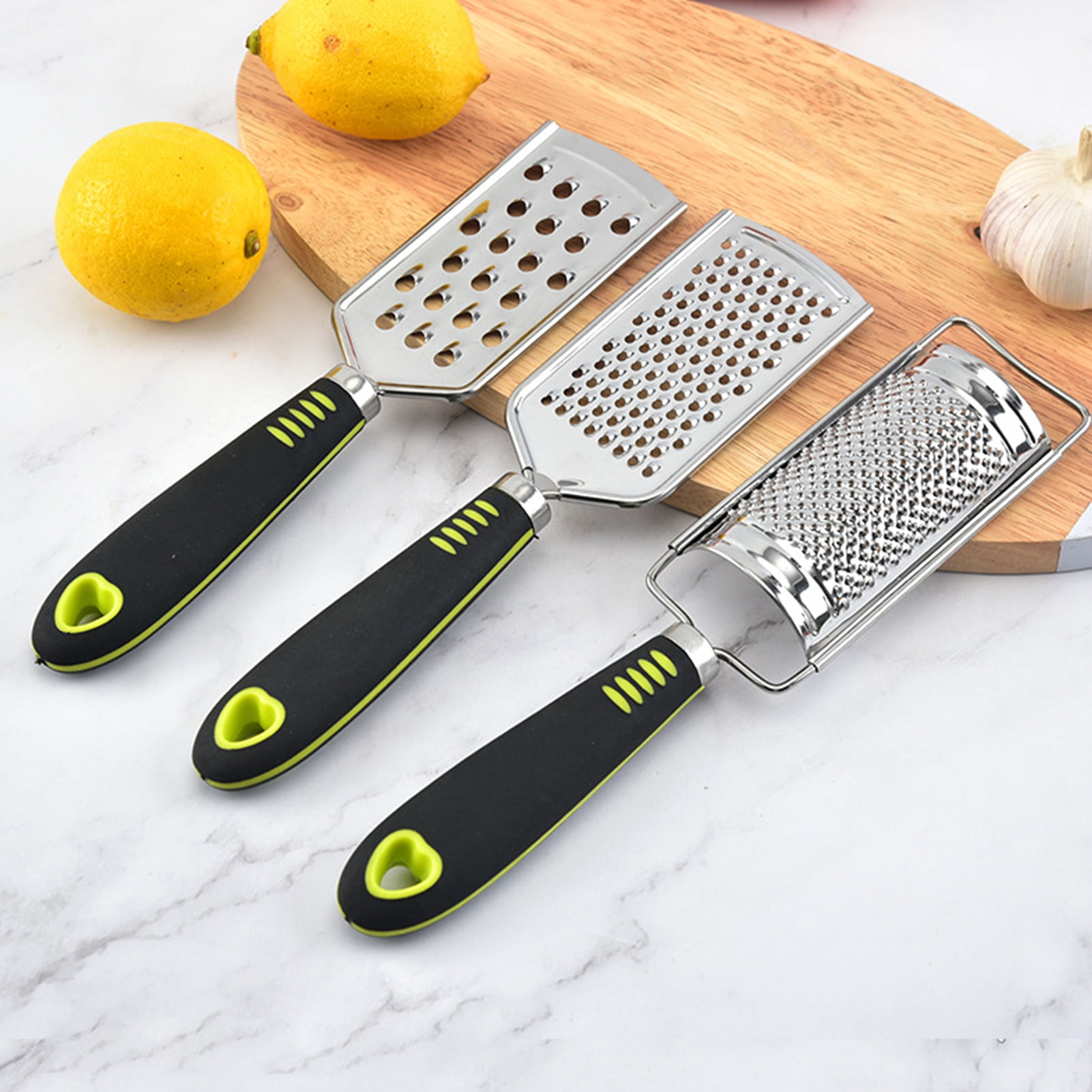 Yesbay Carrot Grater Three-Blade Handheld Rust-proof with Handle Sharp Fast Cooking Kitchen Tool Vegetable Cabbage Slicer Grater Home Use, Size: 22