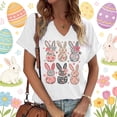 thumbnail image 3 of YUEHUA Easter Shirts for Women Happy Bunny Shirt Easter Eggs Printed Tshirt Floral Rabbit Holiday Graphic Tee, 3 of 5