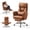 PU Brown, variant on HASLE Large Size Ergonomic Office Chair, Cloud-Feel Reclining Desk Chair with Footrest & Foldable Armrests, Swivel Executive Gaming Chair with Lumbar Pillow for Home Office, PU Green