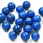 - Expo Int'l Round Fossil Dyed Lapis Beads - 10mm - 8