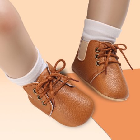 

Ovzne Lace Up British Style Short Boots In Stock Casual High Top Baby Walking Shoes