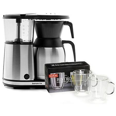 Bonavita BV1900TS 8 Cup Coffee Maker With Shatterproof Steel Lined Thermal Carafe & Bodum Bistro ...