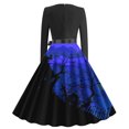 thumbnail image 3 of Robe Longue pour Femmes Été, Robe d'Été Décontractée pour Femmes, Mode Féminine Décontractée Imprimée Manches Longues Col Rond, 3 of 3