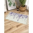 thumbnail image 3 of Purple Eucalyptus Leaves Bath Rug 2x3ft Woven Bathroom Entryway Runner Rug,Watercolor Spring Botanical Washable Living Room Hallway Bedroom Kitchen Carpet with Tassels,Indoor Outdoor Throw Doormat, 3 of 5