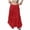 Red, variant on Women’s Long Tiered Maxi Skirt with Elastic Waist Lightweight Flowing Fabric Boho Style Casual Wear for Everyday Use Brown XL