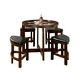thumbnail image 3 of Maykoosh Victorian Vintage 5 Piece Counter Height Table Set, Dark Walnut, 3 of 4