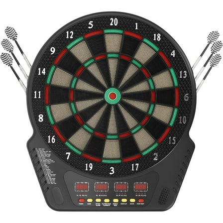 Electronic Dart Board Soft Tip Dartboard Set 27 Games with 243 Variants 6 Darts, Digital Electric Dart Boards with Colorful LED
