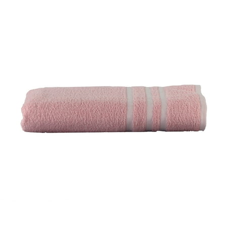 Mainstays Basic Bath Collection - Single Bath Towel, Pink Stripe