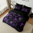 thumbnail image 5 of Flymme Duvet Cover Twin Size 2 Pieces Bedding Duvet Cover Set with Pillowcase Geometric Comforter Cover with Zipper Closure Bedroom Decor,Purple, 5 of 9