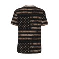thumbnail image 3 of Rocae American Flag with Desert Camouflage for Breathable Men's Baseball T-Shirt Fashionable Casual Baseball Jersey, Moisture-wicking Sportswear 3X-Large, 3 of 9