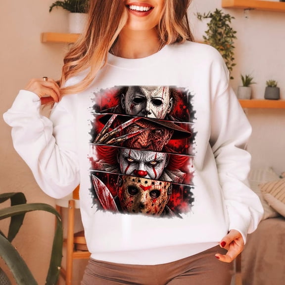 Vintage Horror Halloween Sweatshirt, Scary Movie Fan Merch